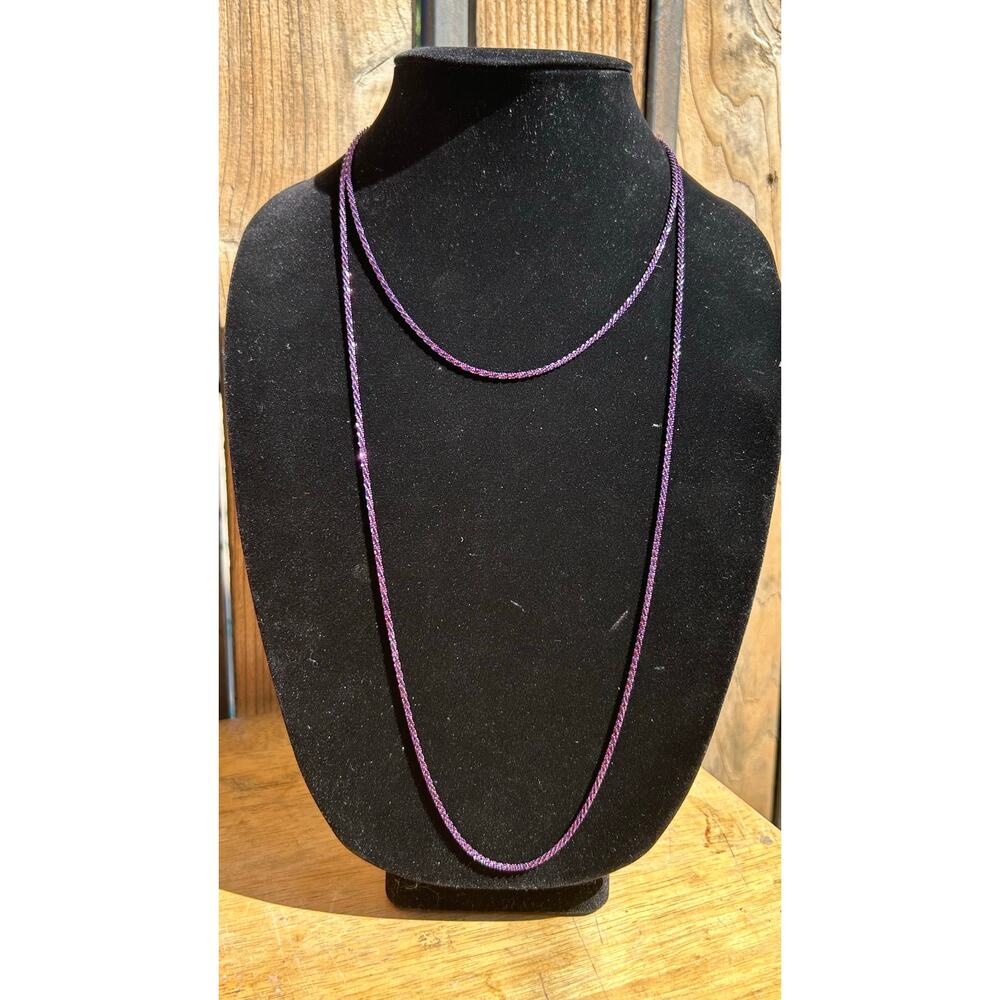 925 Milor Italy Purple Rope Chain Necklace Layer set of 2